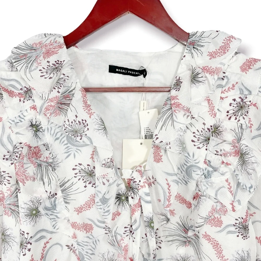 Magali Pascal Anthropologie Wildflower Ruffled Blouse Large